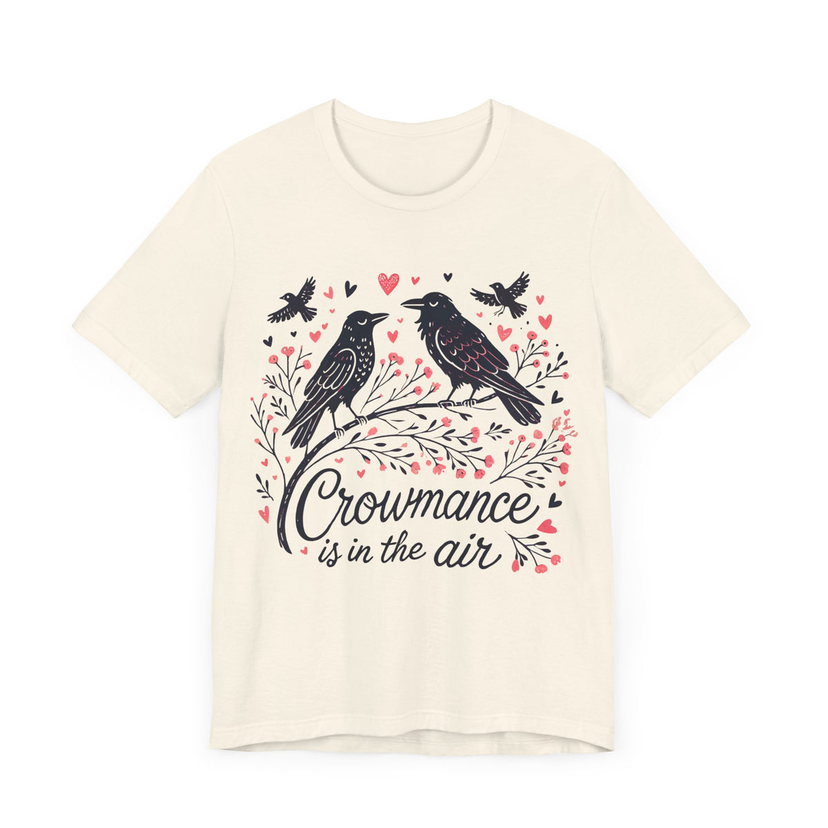 Crowmance Crow Valentine Shirt |  Funny Crow Corvid Shirt | Crow Gift for Bird Lovers | Nature Lover Gift | Unisex Jersey T-shirt