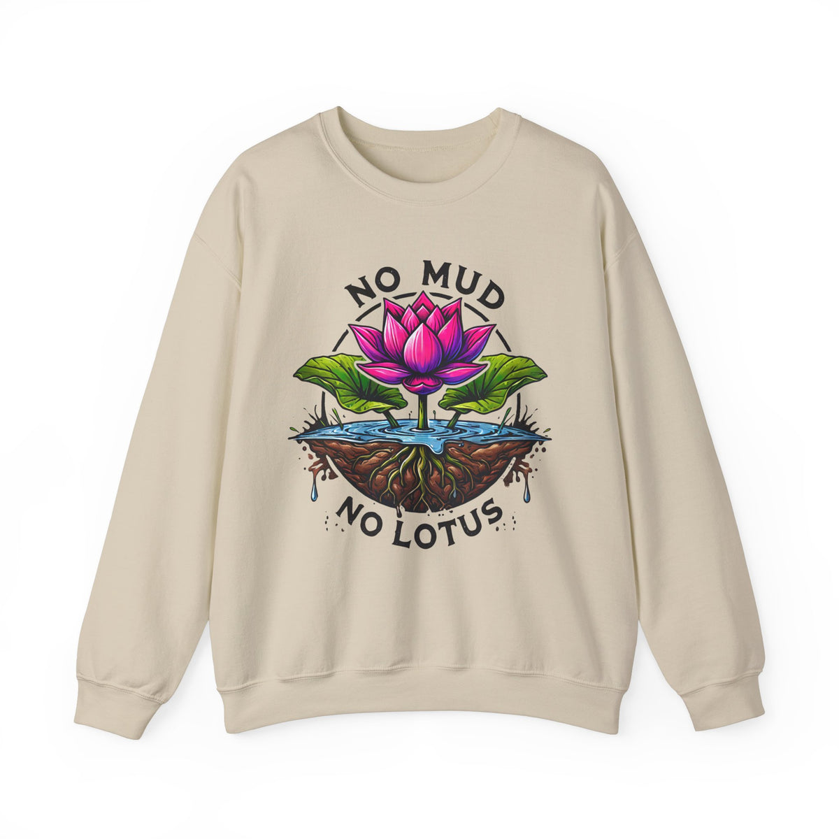 No Mud No Lotus Inspirational Quote Shirt | Lotus Flower Zen Shirt | Mindfulness Gift For Her | Positive Thoughts Yoga Shirt | Unisex Crewneck Sweatshirt