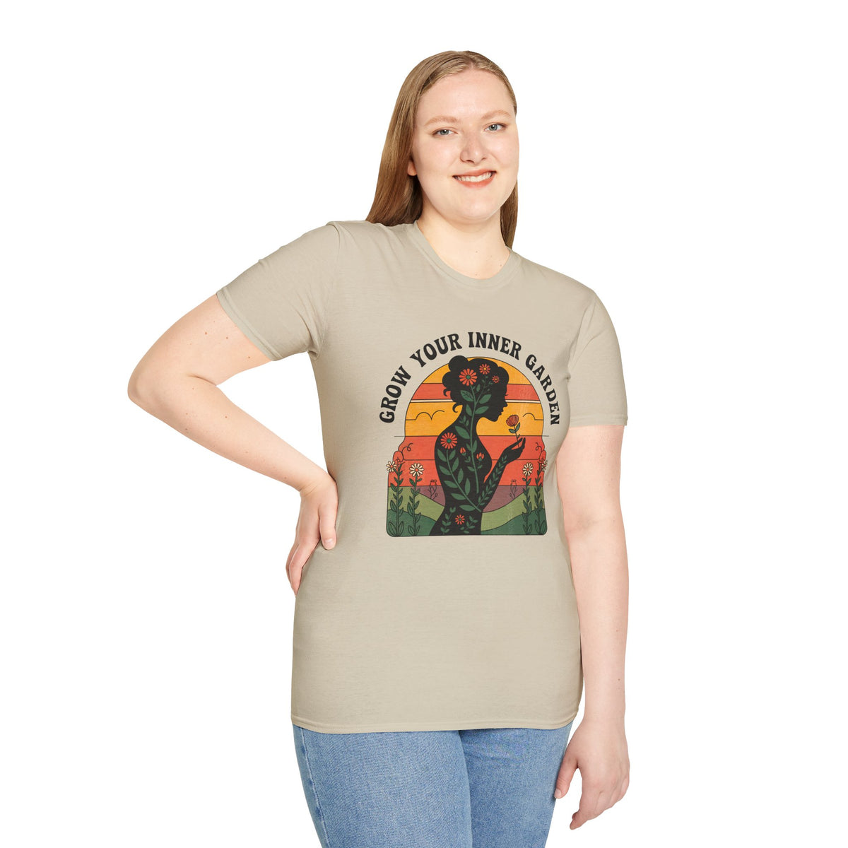 Grow Your Inner Garden Motivational Shirt | Self Care Shirt | Nature Lover Psychologist Gift | Unisex Soft Style T-shirt