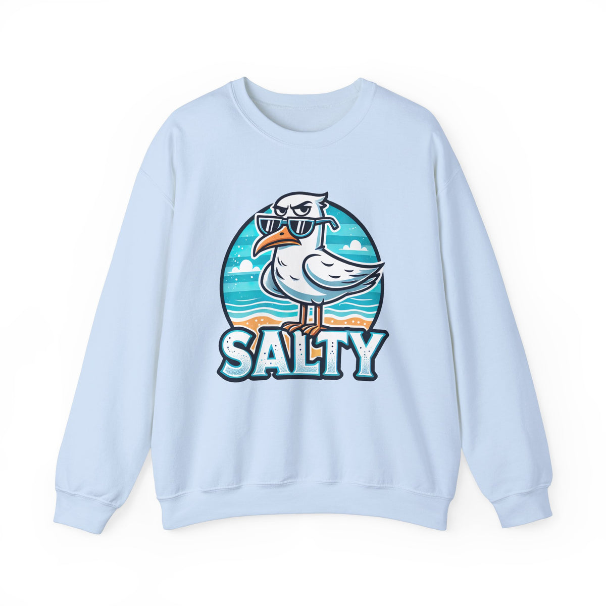 Salty Seagull Funny Beach Bum Beach Sweatshirt | Seagull T-shirt | Summer Vibes Beach Gift | Funny Beach Shirt | Unisex Crewneck Sweatshirt