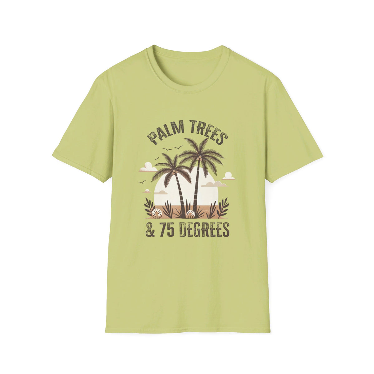 Palm Trees 75 Degrees California Beach Shirt | Beach Bum Shirt | Beach Lover Gift | Unisex Soft Style T-Shirt