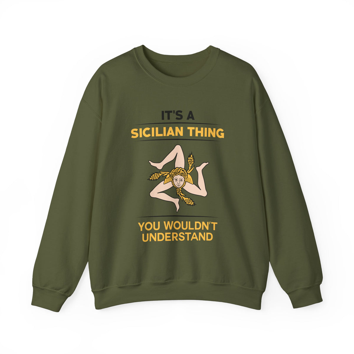 Sicily Italy Coat of Arms Sweatshirt | Sicilian World Travel Gift | Unisex Heavy Blend™ Crewneck Sweatshirt