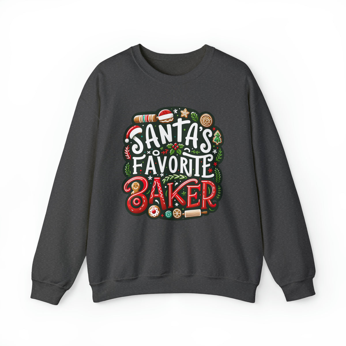 Santa's Favorite Baker Christmas Baking Shirt | Cute Baker Gift | | Unisex  Crewneck Sweatshirt