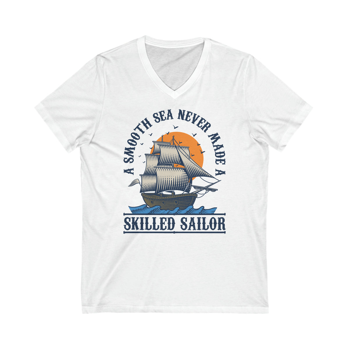 Smooth Seas School Psychology Shirt | Ocean Lover Sailor Shirt | Motivational Gift | Unisex Jersey V-neck T-shirt