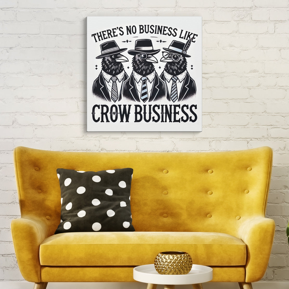 Crow Business Black Line Drawing Wall Art