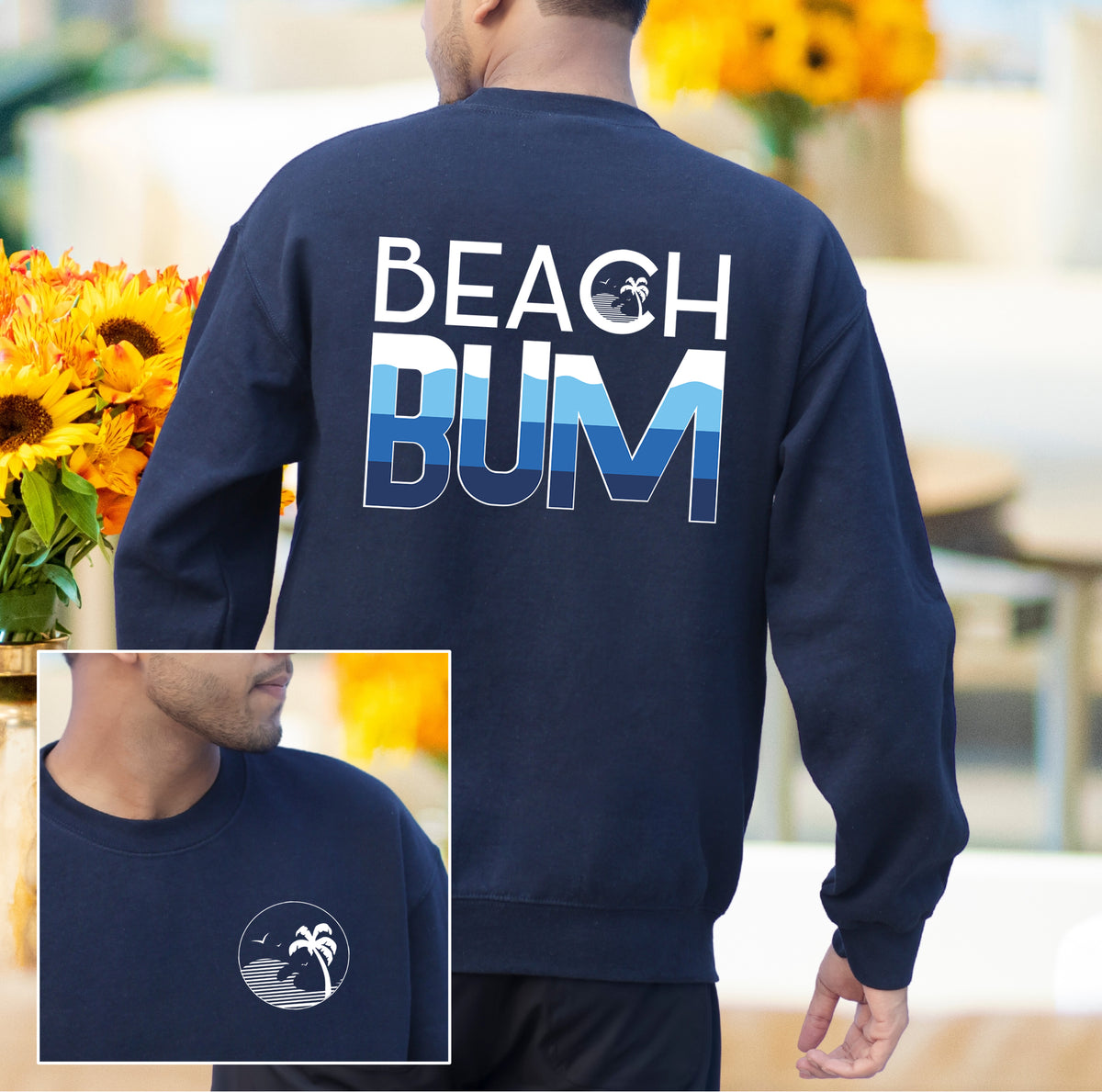 Beach Bum Shirt | Beach Life Shirt | Navy Blue Sweatshirt