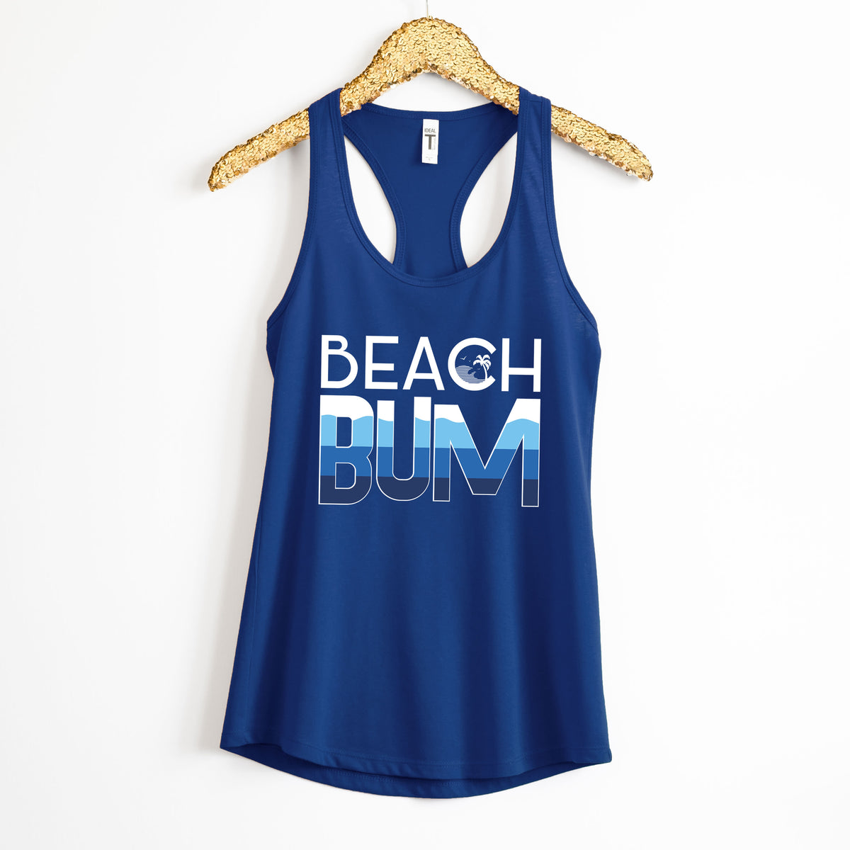 Beach Bum Shirt | Beach Life Shirt | Royal Blue Racerback Tank Top