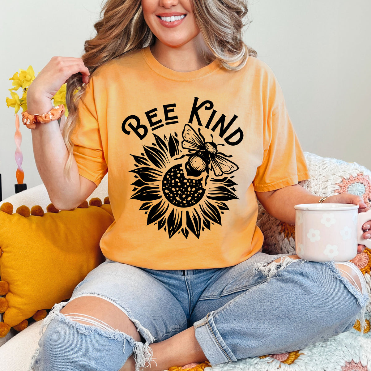 Be Kind Cute Bee Shirt | Bee Lover Gift for Her | Citrus Comfort Colors T-shirt