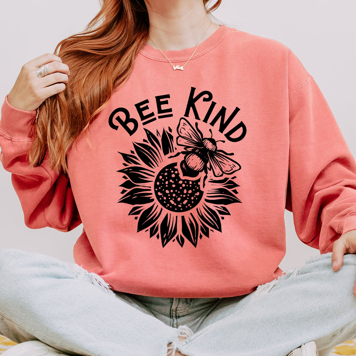 Be Kind Cute Bee Shirt | Bee Lover Gift for Her | Terracotta Unisex Sweatshirt