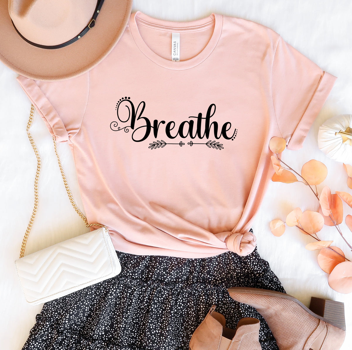 Breathe Yoga Lover Meditation Shirt | Yoga Meditation Gift | Heather Peach Unisex Jersey T-shirt