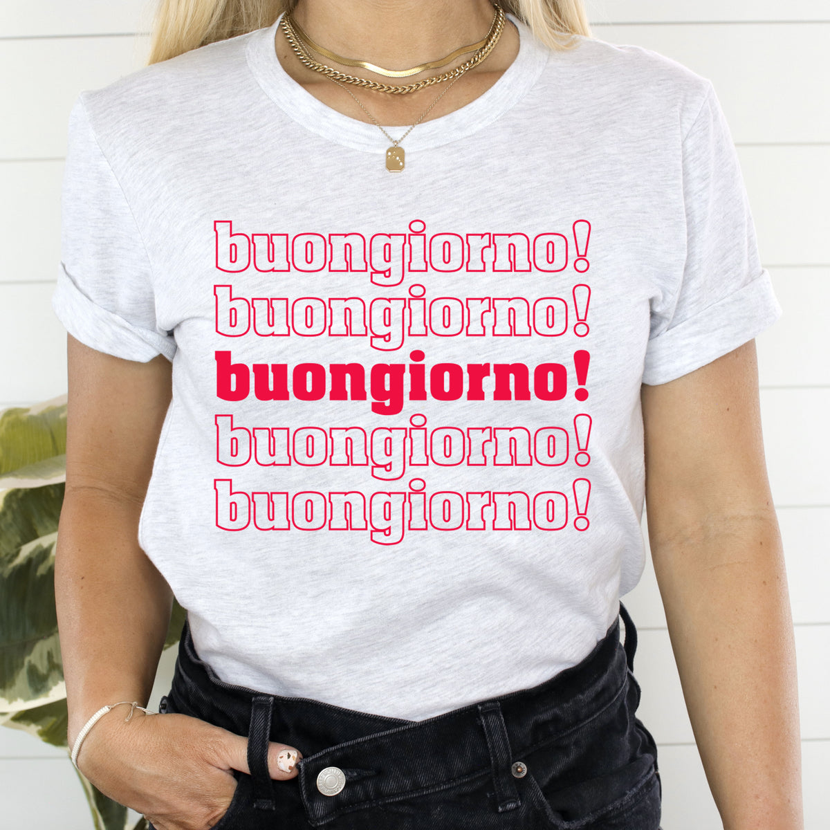 Buongiorno Good Morning Italy Shirts  | Ash Unisex Jersey T-shirt