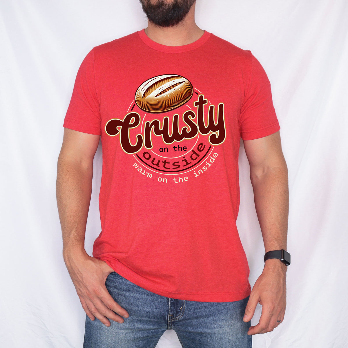 Crusty On The Outside Sourdough Bread Shirt | Heather Red Unisex Jersey T-shirt