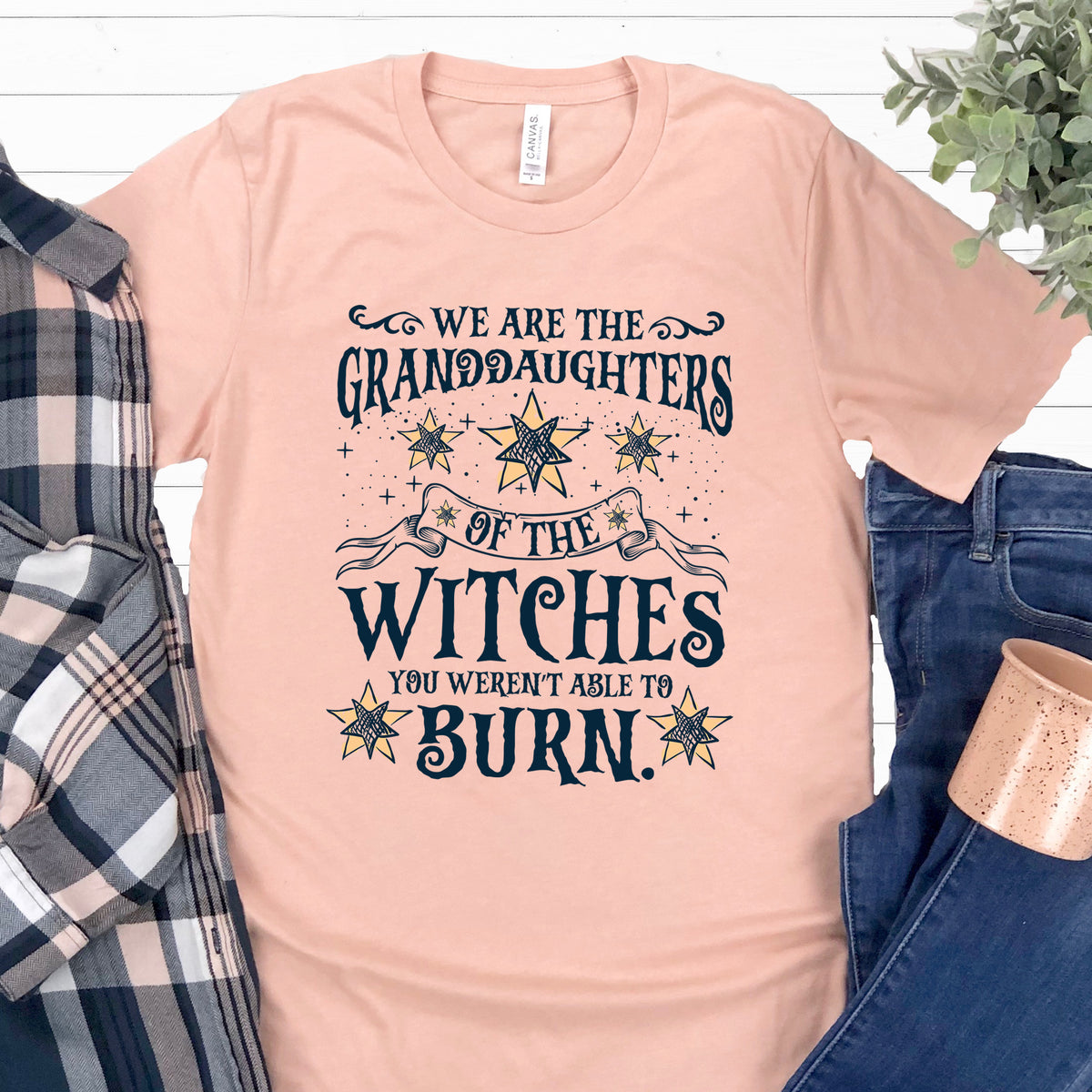 Granddaughters Girl Power Witch Shirt | Heather Peach Tshirt