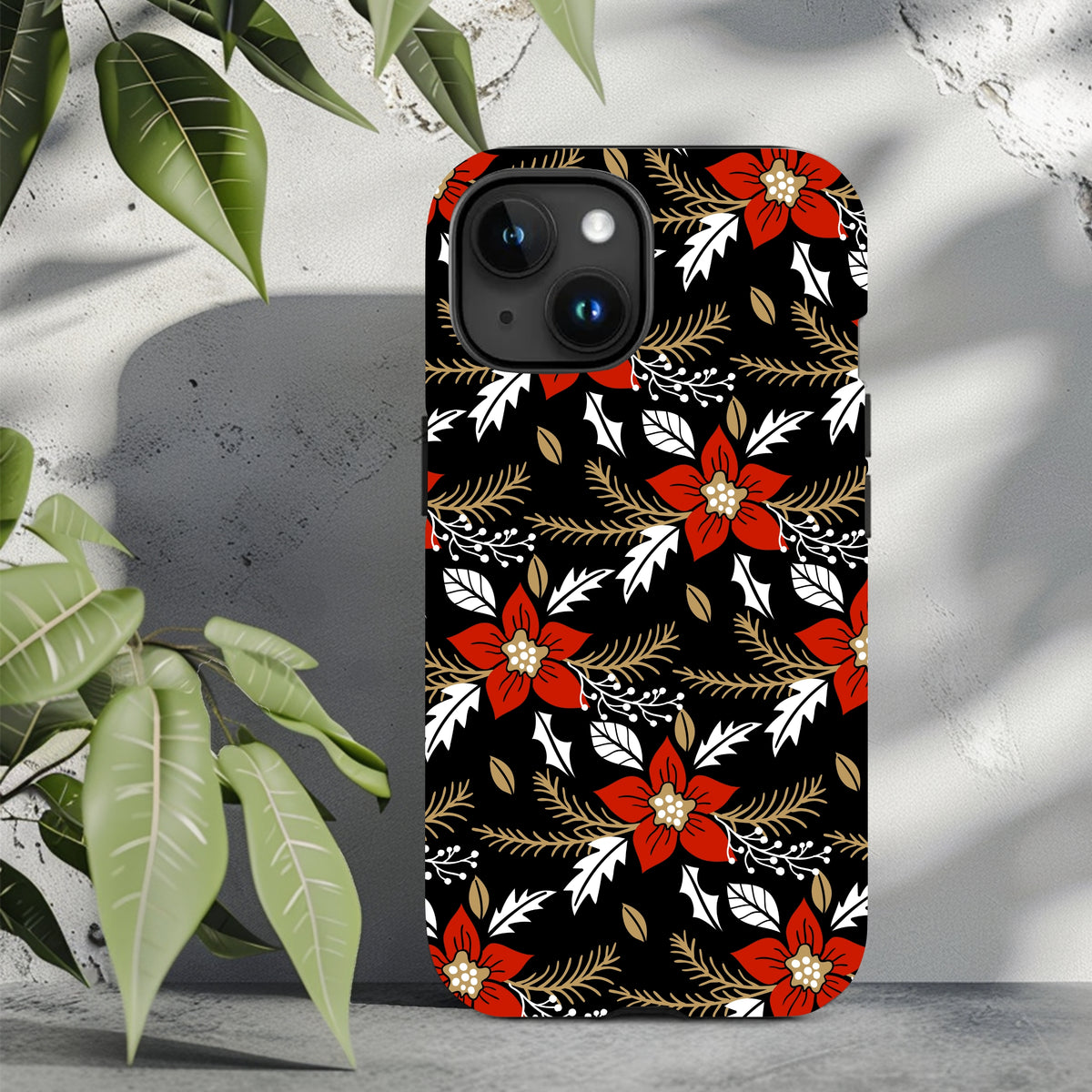 Christmas Holly iPhone Case | iPhone 15 14 13 12 11 Phone Case