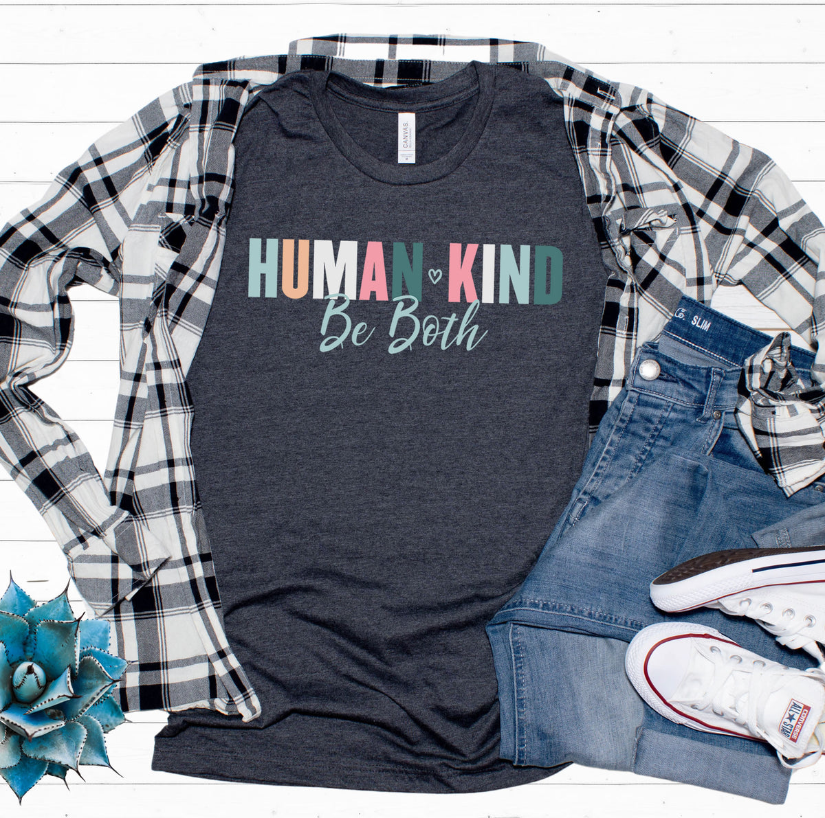 Humankind Be Kind Kindness Matters Shirt  | Dark Grey Heather Tshirt
