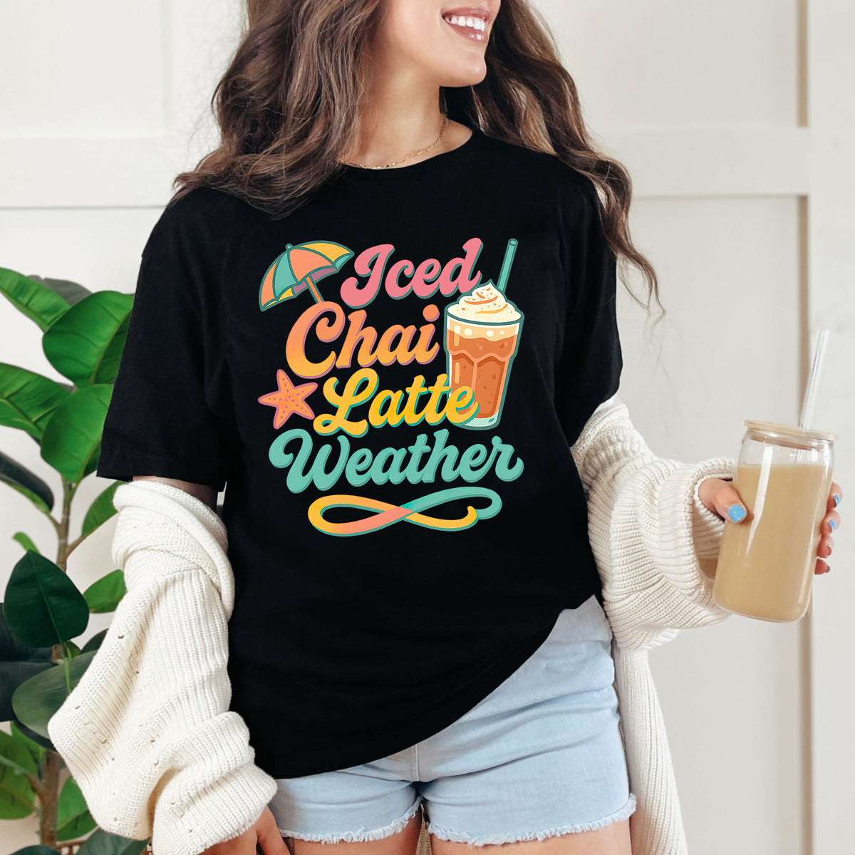 Iced Chai Latte Weather Chai Tea Shirt | Black Soft Style Tshirt