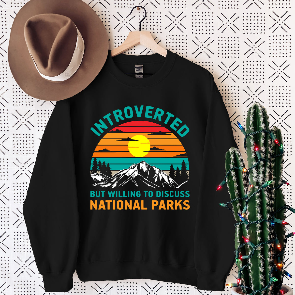 Introvert National Parks Funny Camping Shirt | Black Sweatshirt