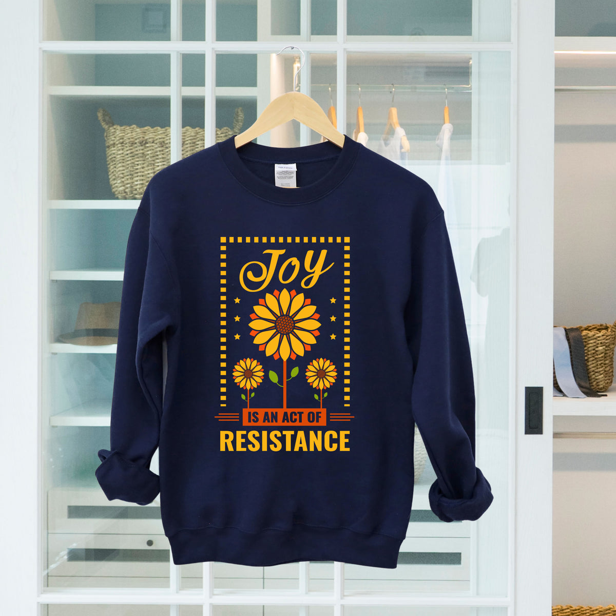 Joy Resistance Sunflower Aesthetic Shirt  | Navy Sweatshirt