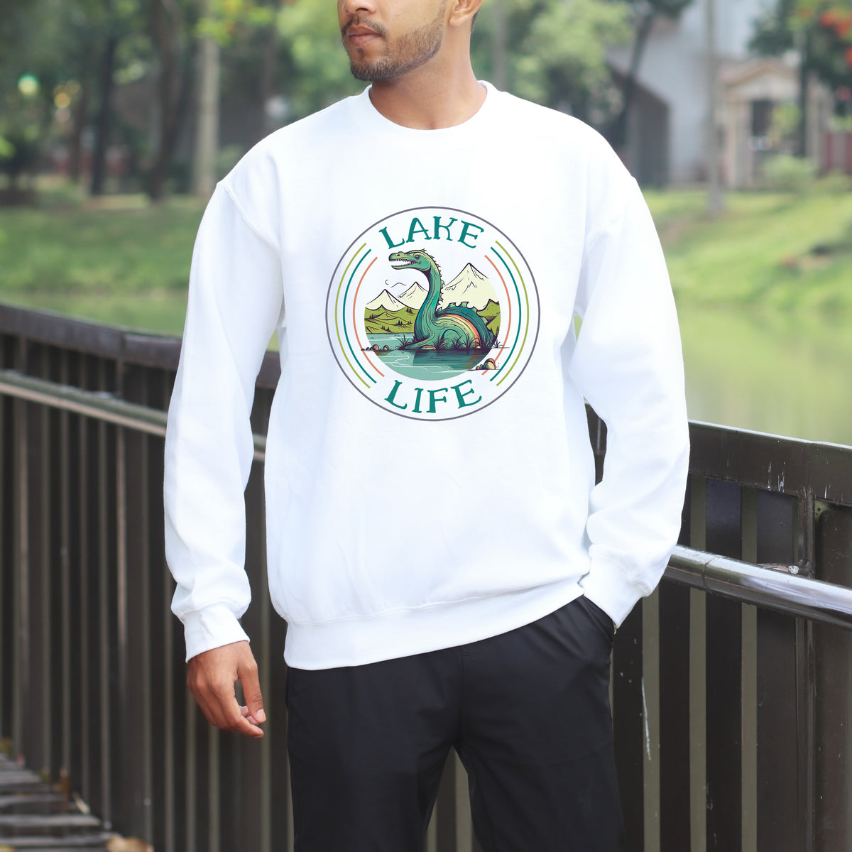 Loch Ness Monster Funny Lake Life Shirt | Lake Vacation Shirt | Lake House Gift | Unisex Crewneck Sweatshirt