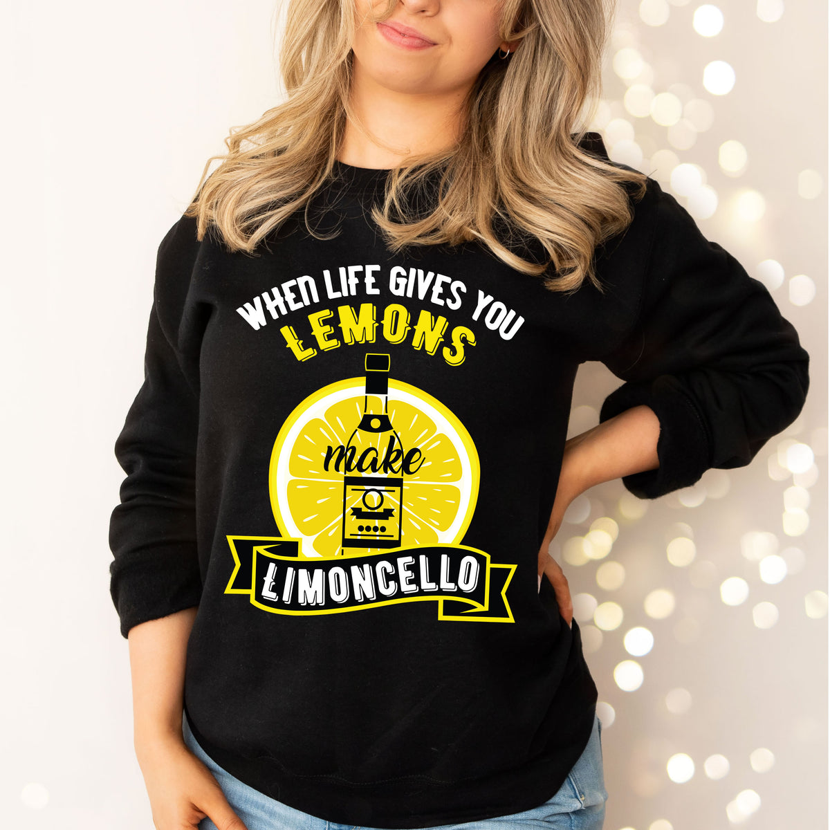 Italian Limoncello Funny Drink Shirt | Black Sweatshirt