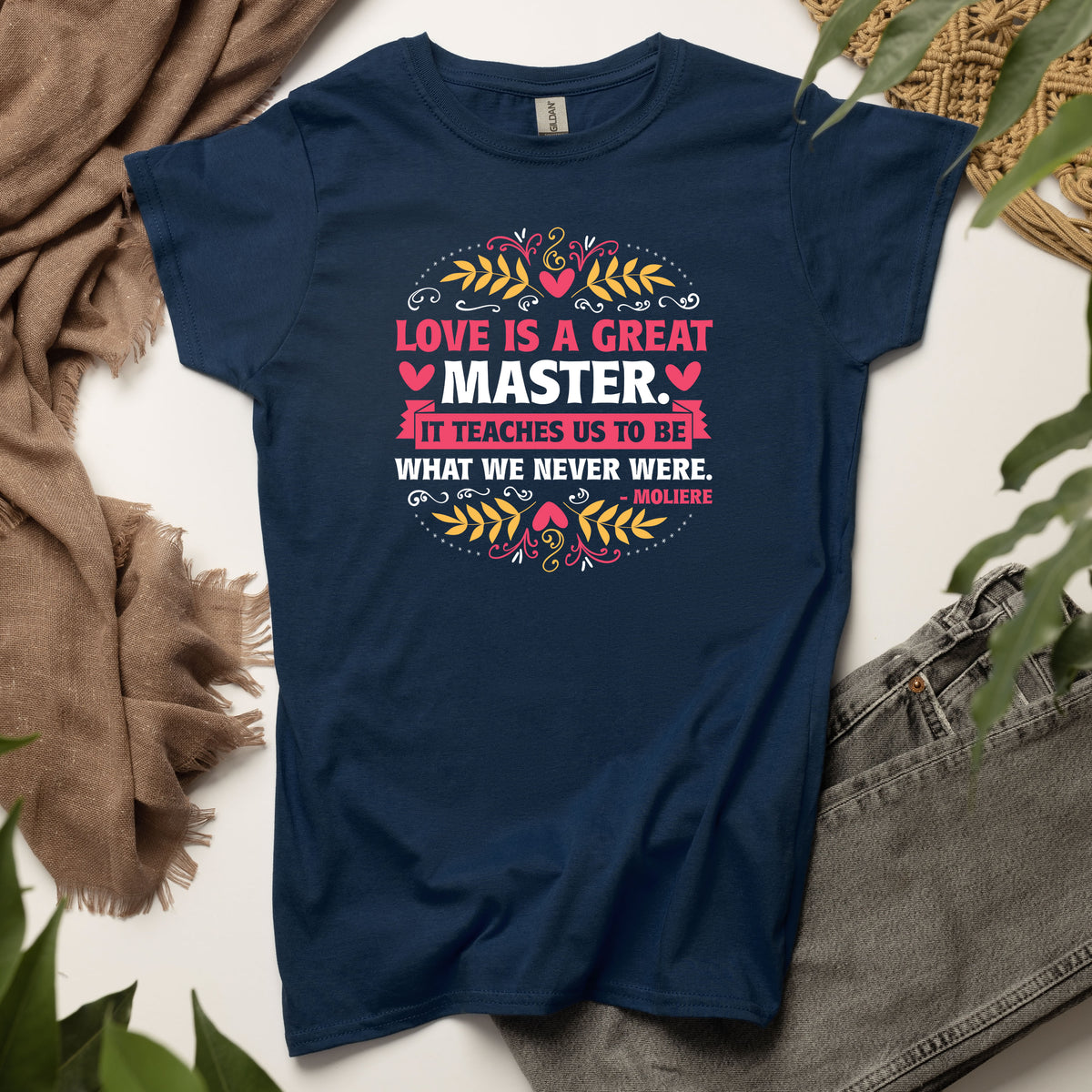 Love Is a Great Master Valentine's Day Shirt  | Navy Women's Tshirt