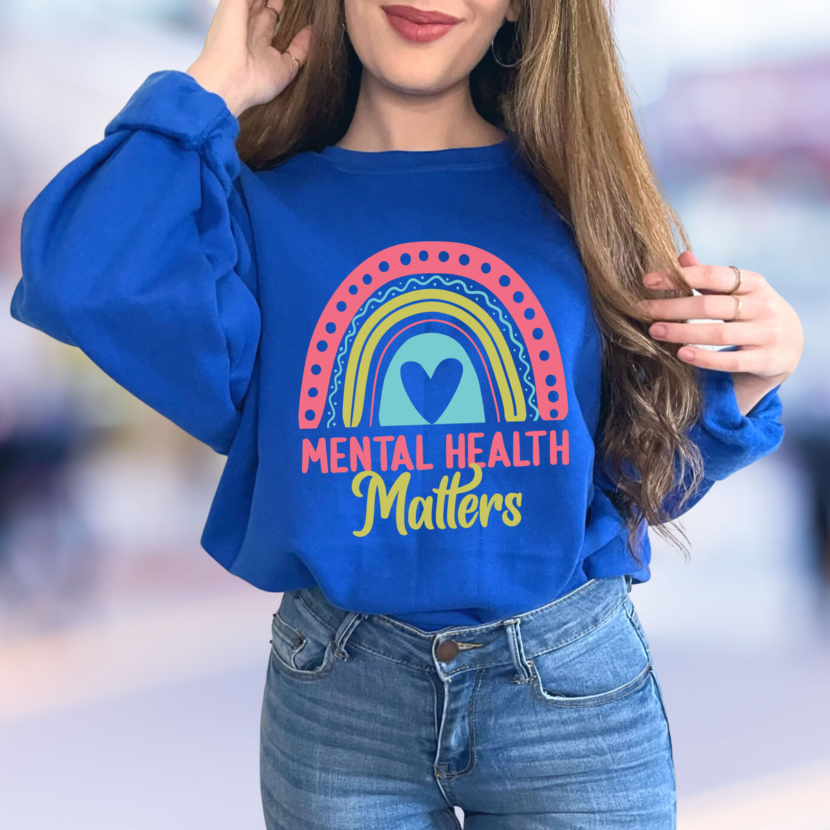 Mental Health Matters School Psychology Shirt | Royal Blue Sweatshirt