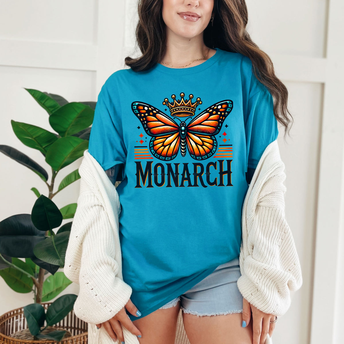 Monarch Butterfly T-shirt | Tropical Blue T-shirt