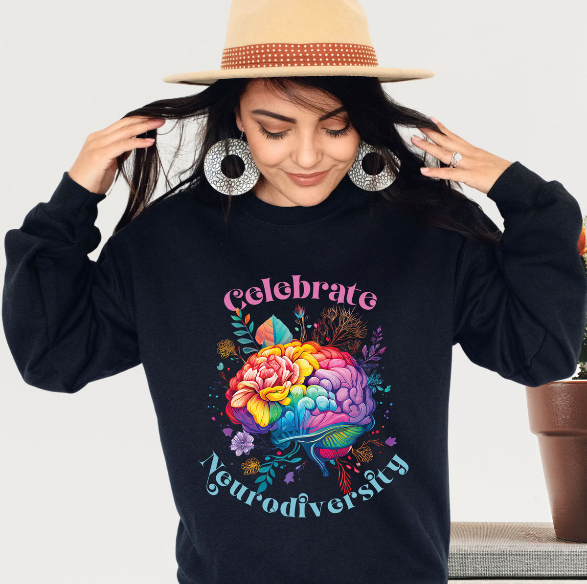 Celebrate Neurodiversity Shirt | Autism Shirt | Black unisex crewneck sweatshirt