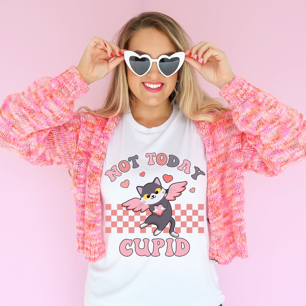 Not Today Cupid Galentines Day Shirt | White Unisex Jersey T-shirt