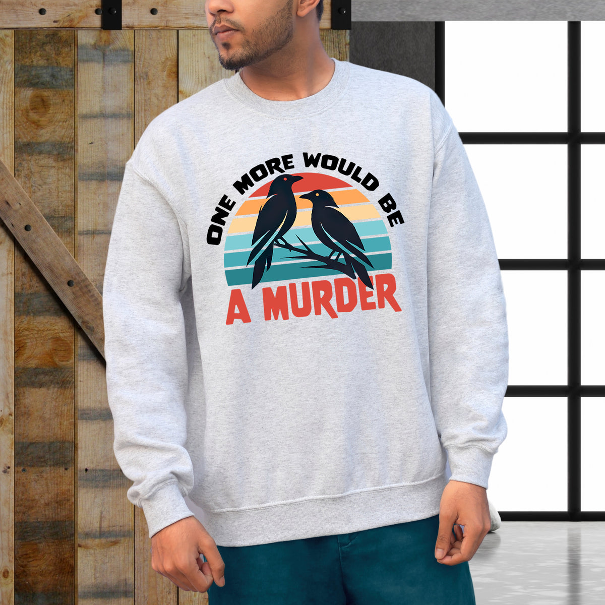 A Murder of Crows Funny Crow Shirt | Ash Unisex Crewneck Sweatshirt