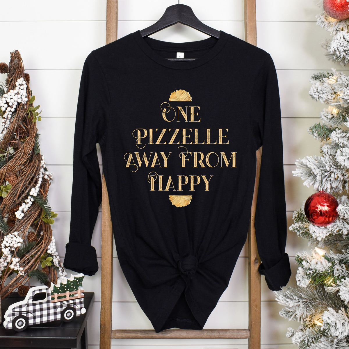 Italian Pizzelle Holiday Cookies Shirt | Foodie Baking Gift  | Black Unisex Long Sleeve Tee