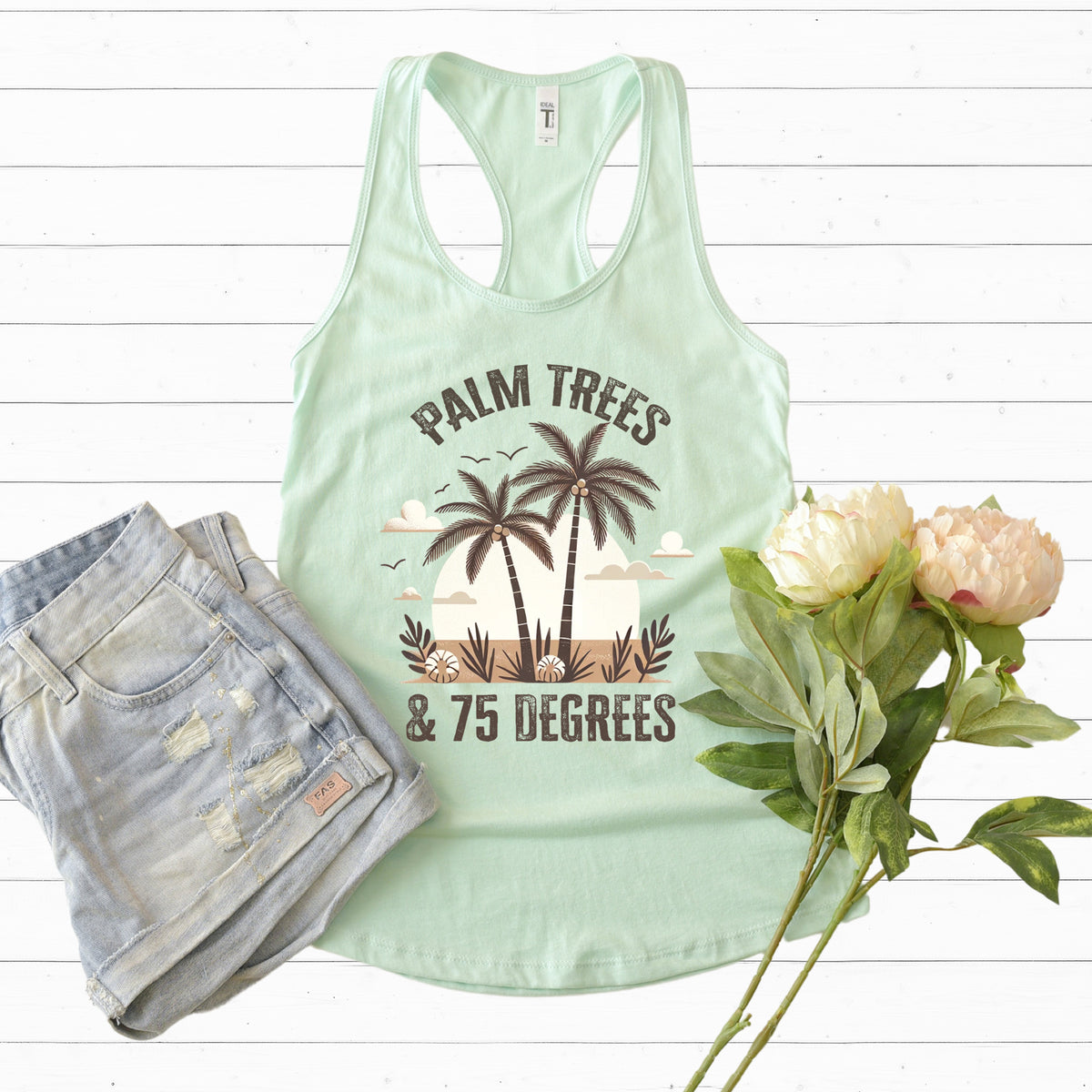 Palm Trees 75 Degrees California Beach Shirt 