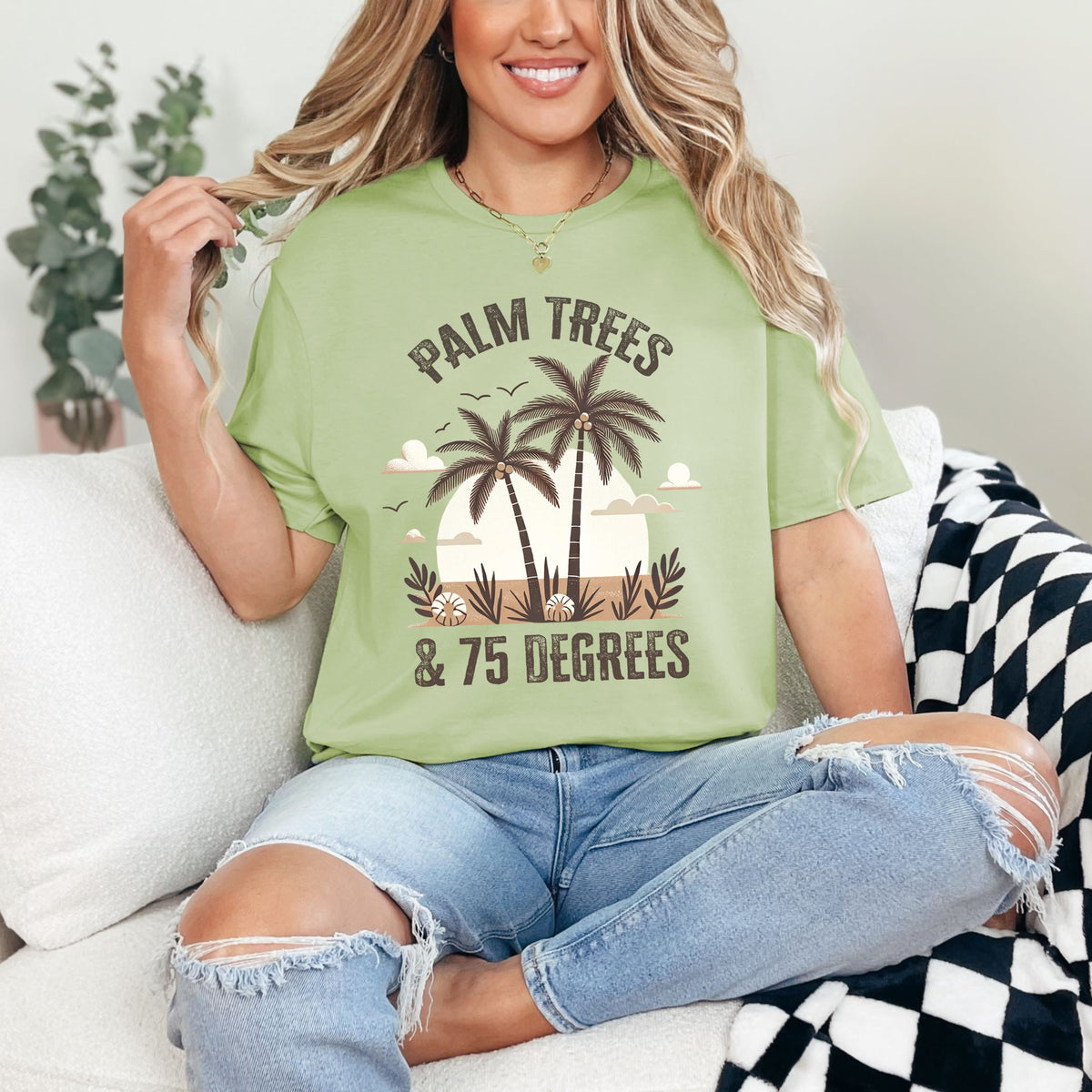 Palm Trees 75 Degrees California Beach Shirt