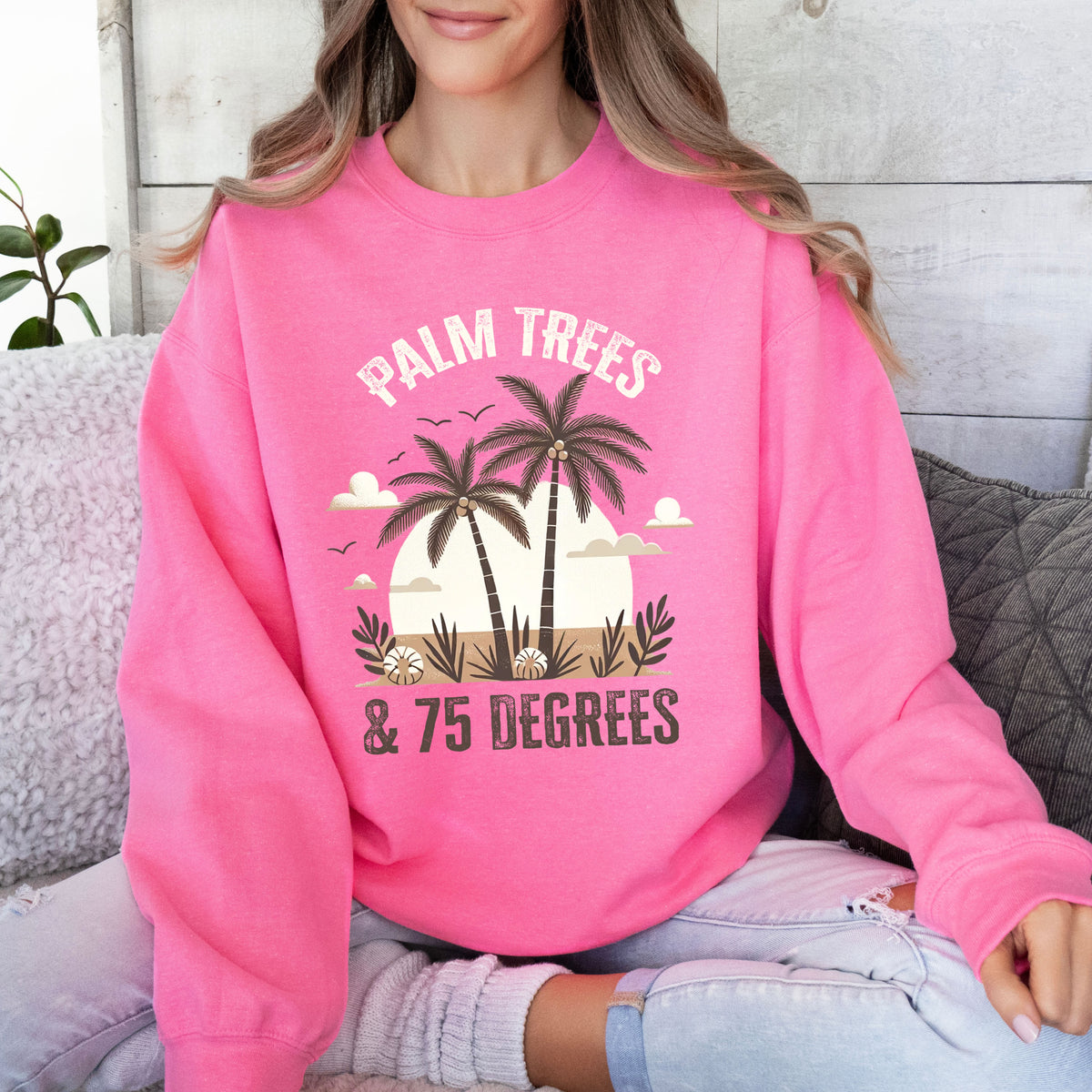 Palm Trees 75 Degrees California Beach Shirt