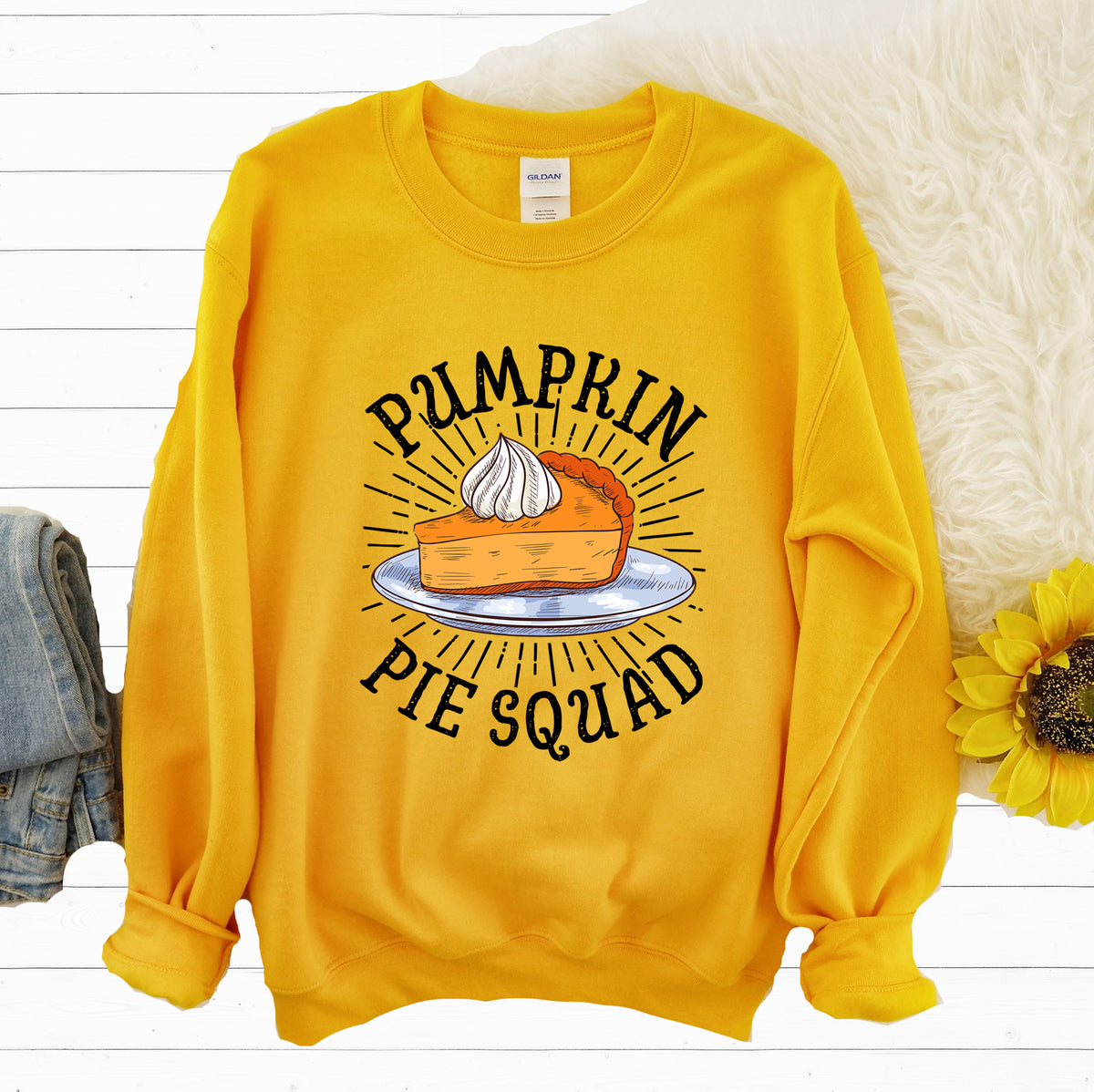 Pumpkin Pie Squad Goals Fall Shirt  Gold Sweatshirt