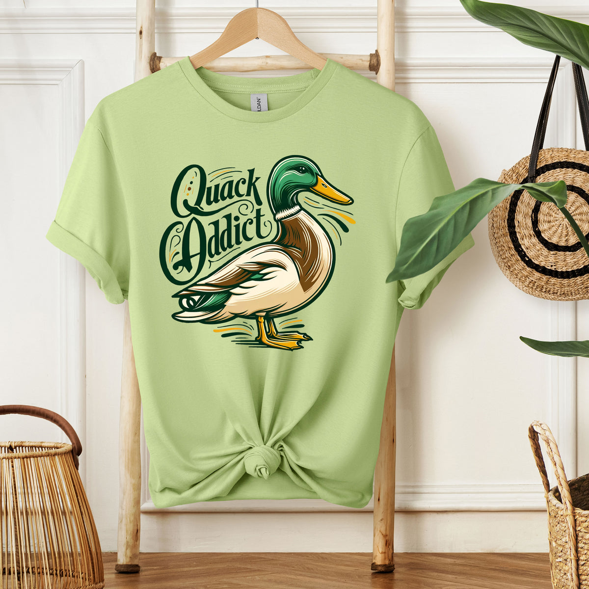 Quack Addict Funny Mallard Duck Shirt | Bird lover Shirt | | Pistachio T-shirt
