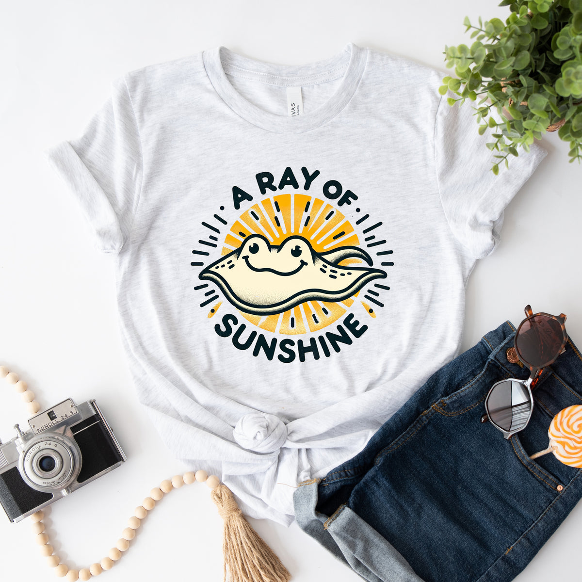 A Ray of Sunshine Cute Stingray Shirt | White Unisex Jersey T-shirt