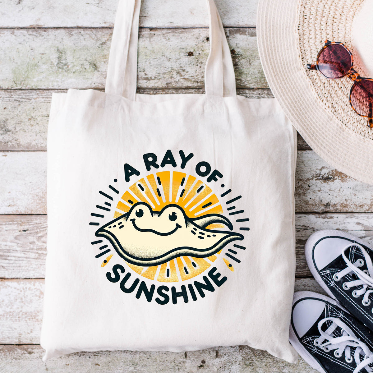 A Ray of Sunshine Cute Stingray Tote Bag