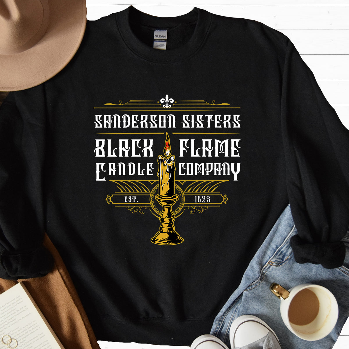 Sanderson Sisters Halloween Candle Shirt | Black Sweatshirt