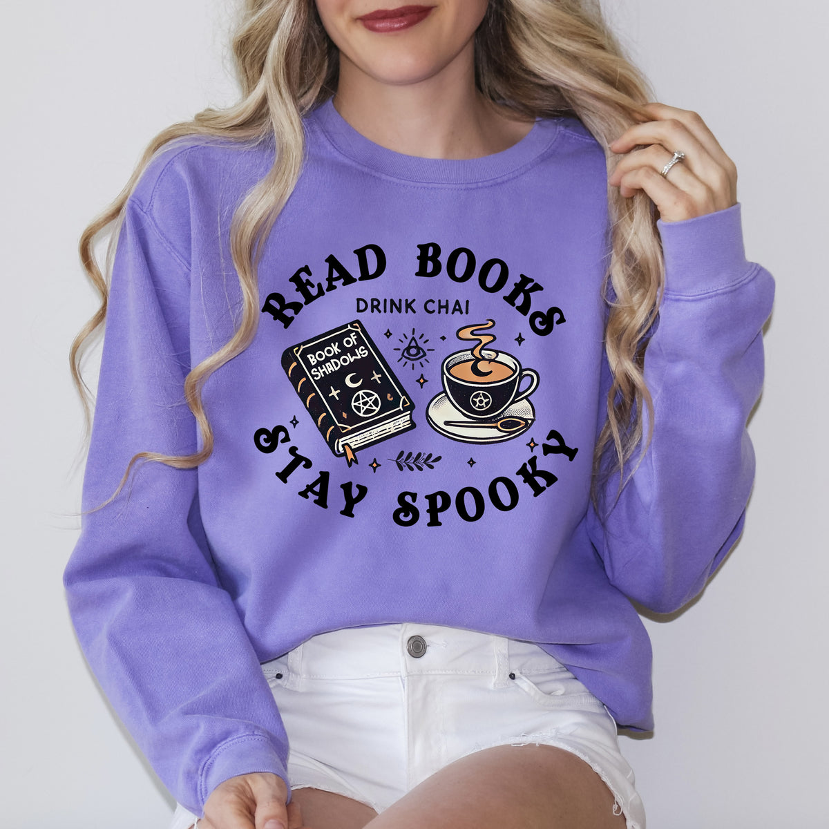 Read Books Drink Chai Be Spooky Vibes Shirt 