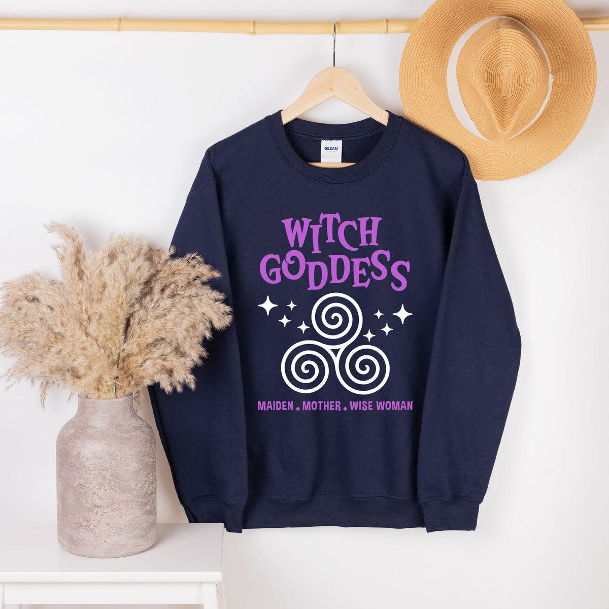 Witch Goddess Halloween Shirt | Navy Sweatshirt