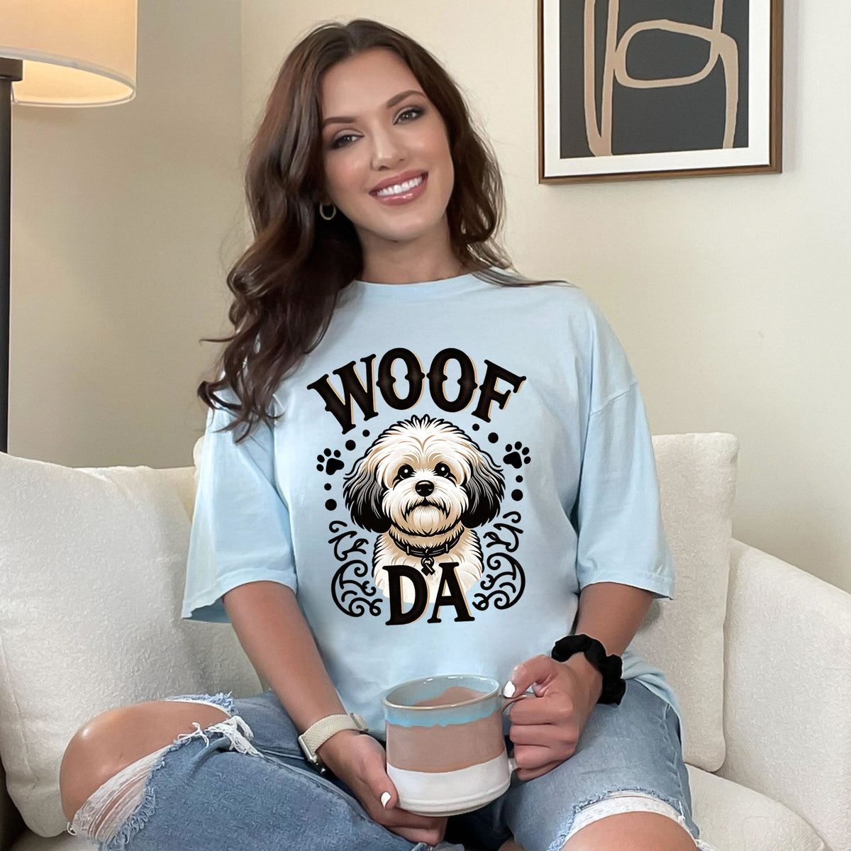 Woof Da Minnesota Dog Lover Shirt  | Chambray Comfort Colors T-shirt