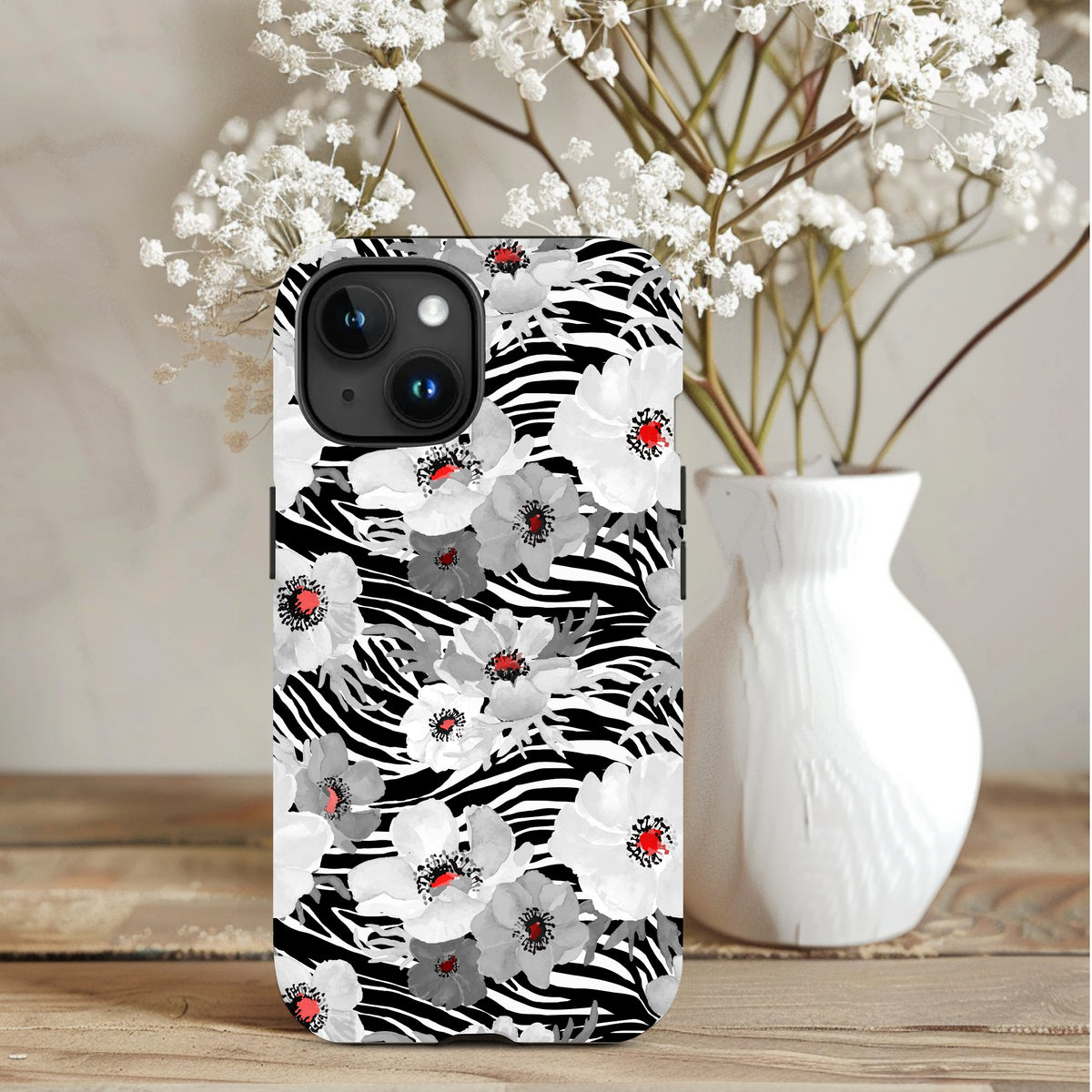 Tropical Zebra Print iPhone Case