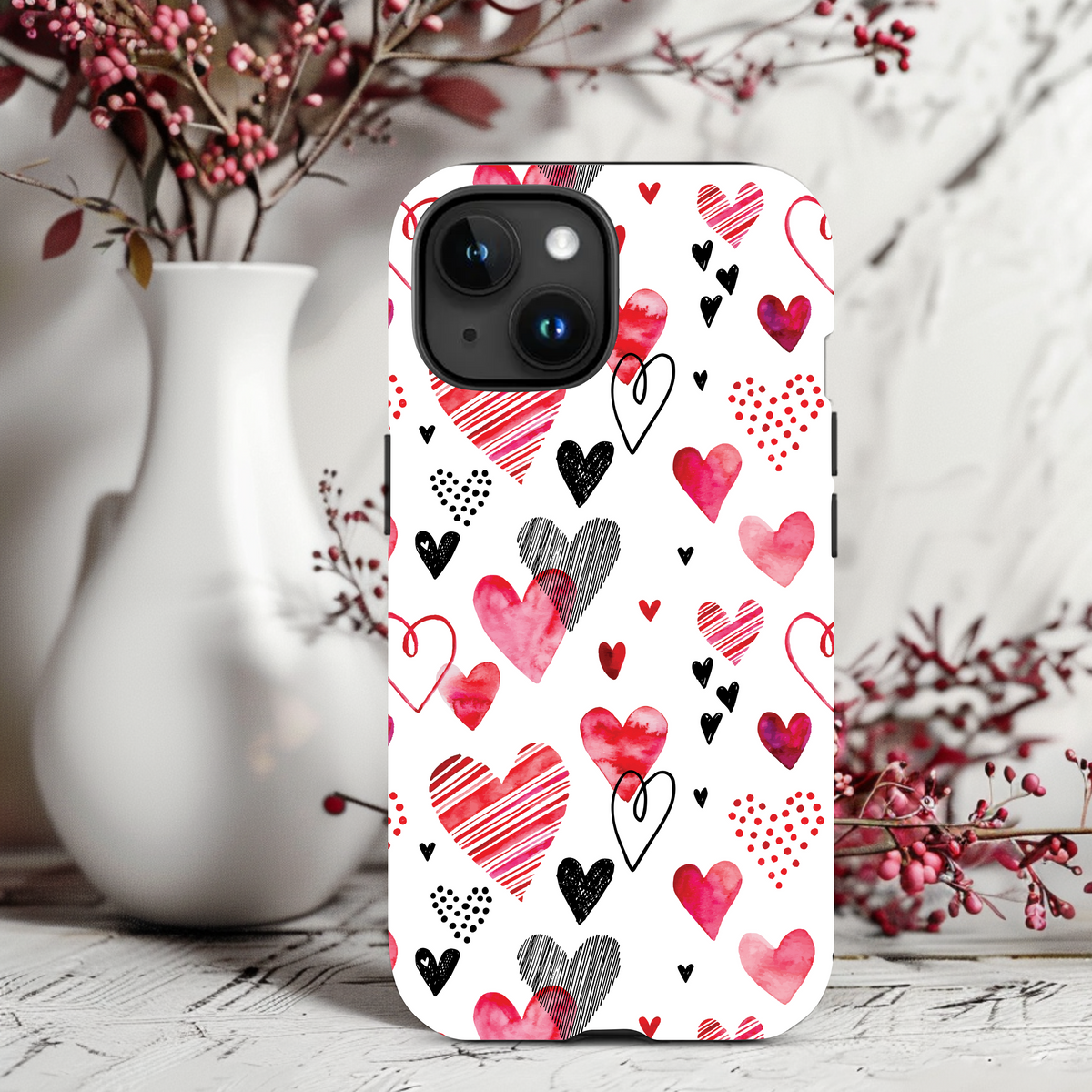 Valentine's Day Hearts iPhone 15 14 13 12 11 Case (all models)