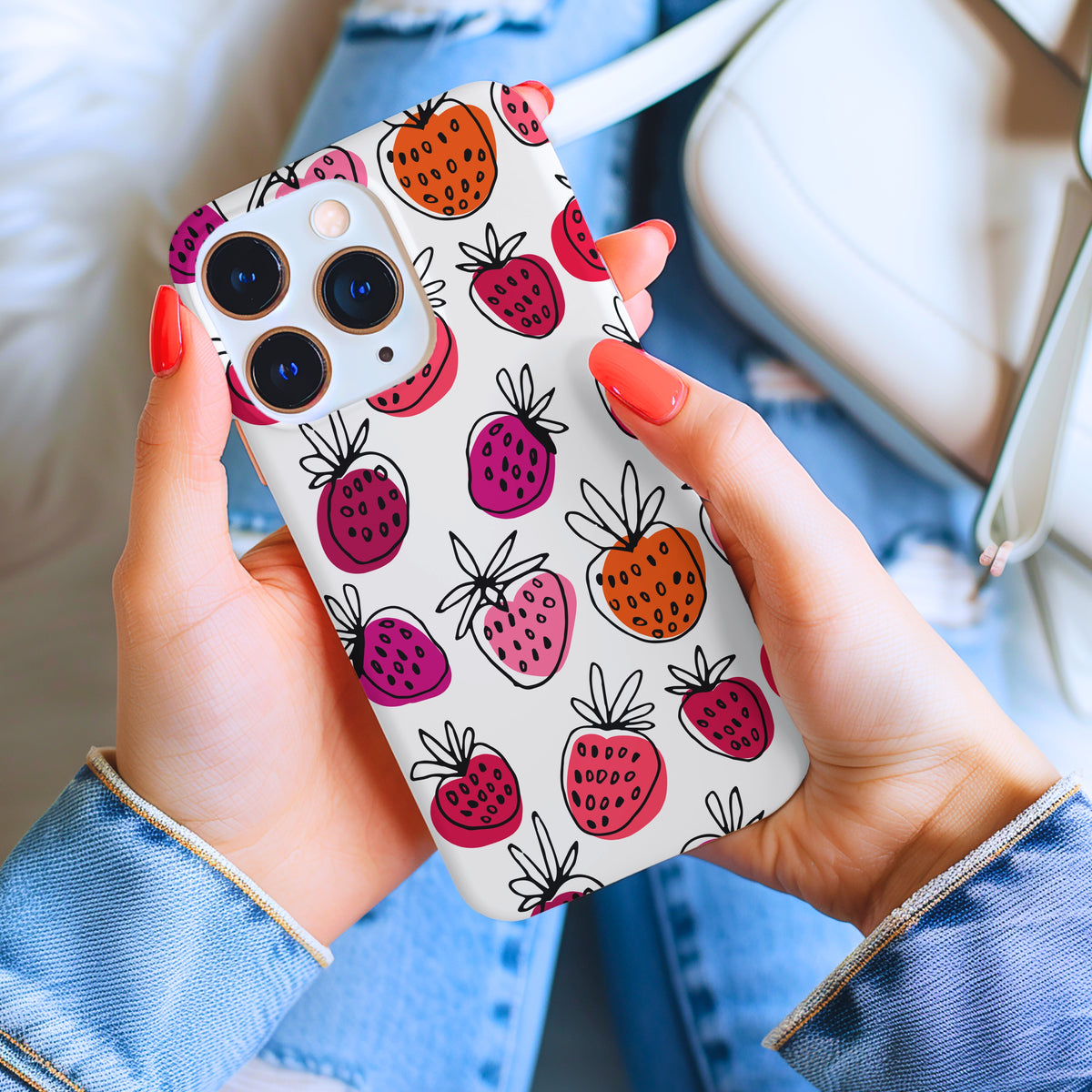 Strawberries iPhone 15 Phone Case | iPhone 11 12 13 14 15 (all models) 