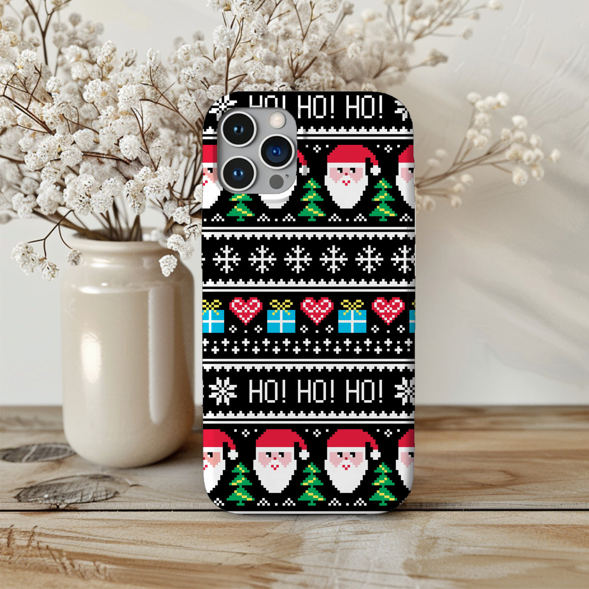 Santa Ugly Christmas Sweater iPhone Case 