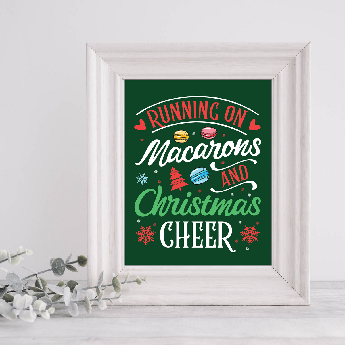 Macarons & Christmas Cheer Baking Wall Art Print