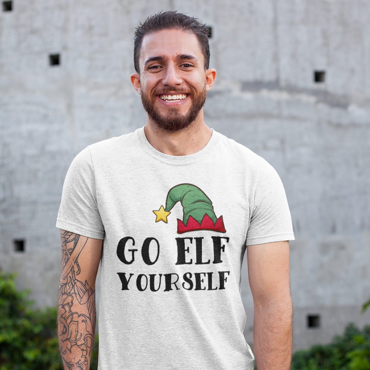 Go Elf Yourself Funny Christmas Elf Shirt Ash Unisex Jersey T-shirt