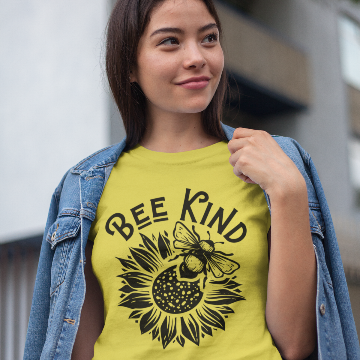 Bee Kind Inspirational Sunflower Shirt  | Cornsilk T-shirt