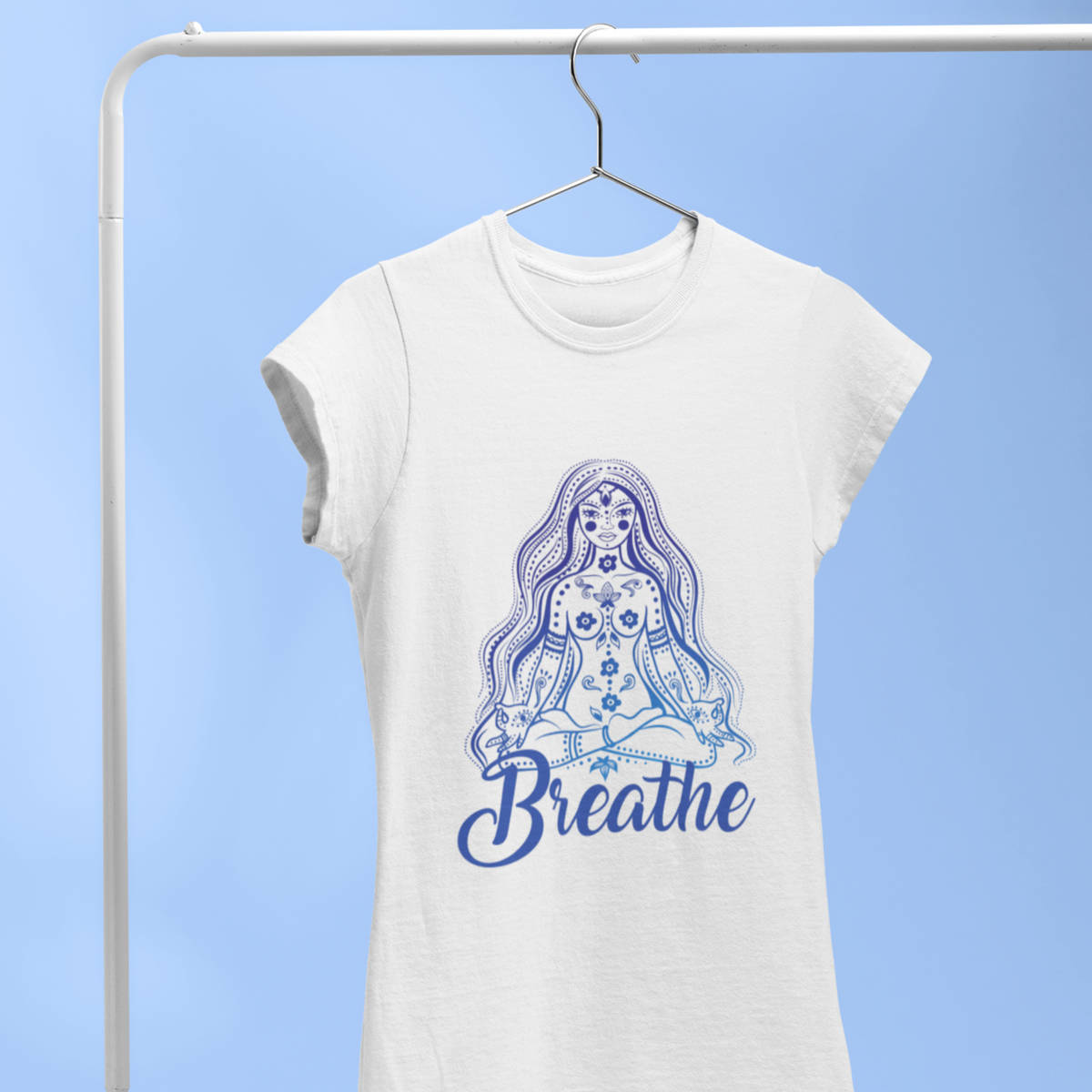 Yoga Lover Breathe Meditation Shirt | Yoga Lover Gift | Women's White Soft Style T-shirt